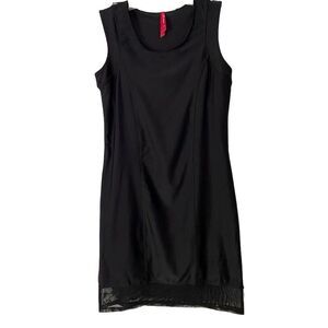 Ruby Ribbon Black Bodycon Dress XS Sleeveless Short  Shapewear Mesh Hem​